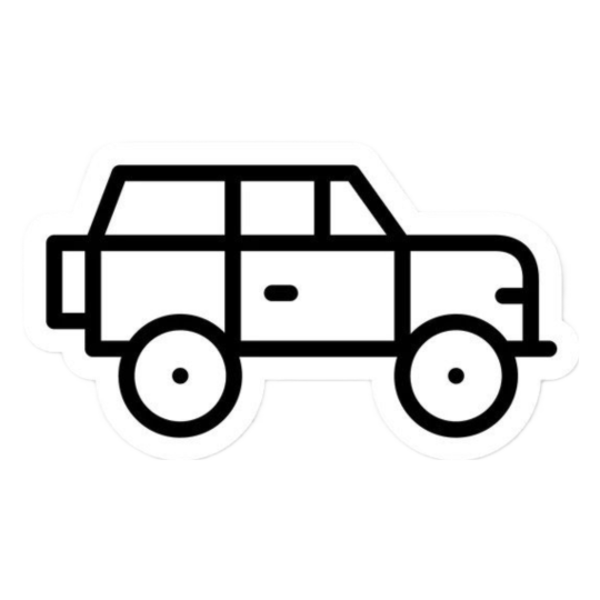 Jeep, Black, White, Sticker